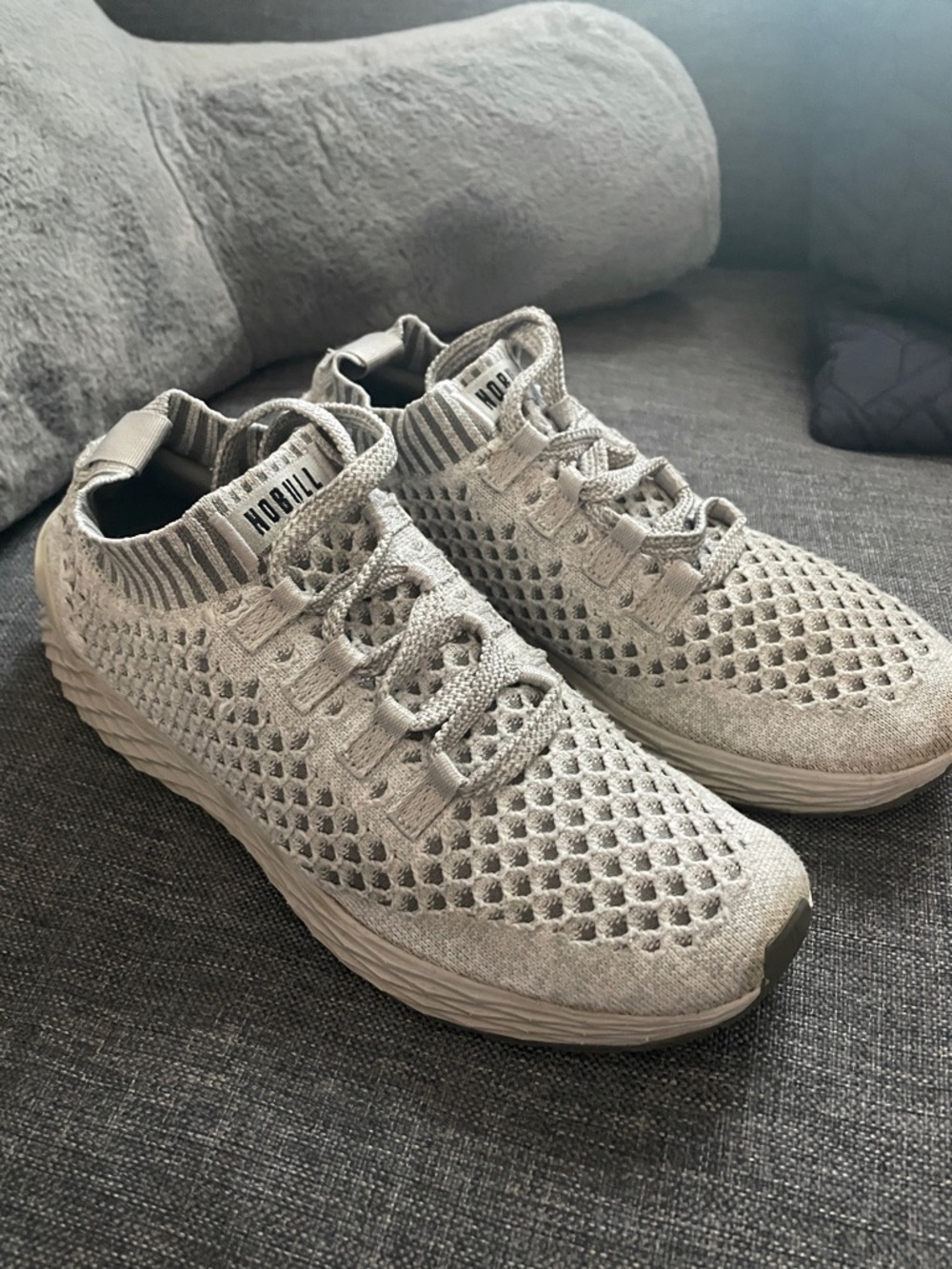 NOBULL Mens 8 Grey Knit Athletic Sneakers